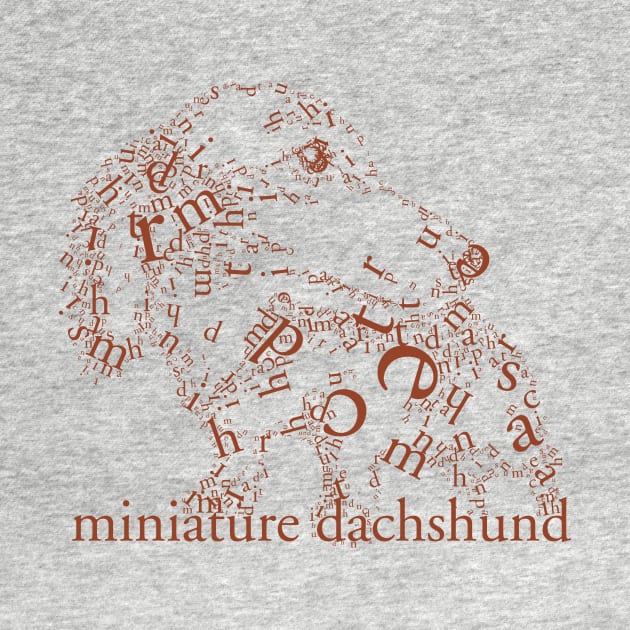 Font illustration "miniature dachshund" by t-shirts-cafe